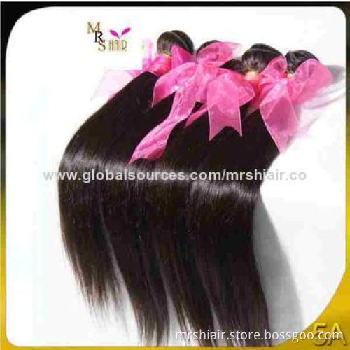 20-inch 6A Unprocessed Natural Color Straight Brazilian Virgin Hair Weaves